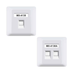 MX Face Plate With Shutter 86 X 86 MM With UTP CAT 6A Keystone Jack 180 Degree MX-4138 MX-4138A