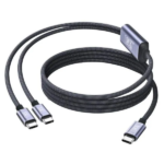 MX 2 in 1 USB C to Dual USB C Charging & Data Cable 1 MTR 100W Max 2 in 1 USB Fast Charging Data Cable MX-4266 Premium Cables