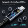 MX 240W Type C to Type C Fast Charging Cable With LED Display Nylon Braided Tangle Free Fast Charging & Data Cable 5A 480 Mbps MX-4270 Premium Cables - Image 3