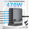 MX 470W USB C Charging Station 6 Port Charging Adapter 140W Multi-Port USB Charging GaN Ⅲ PD PPS Fast Charging Station MX-4271 - Image 2
