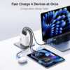 MX 140W GaN USB-C Fast Charger 4 Port PD 3.1 Charging Station With UK/EU/AU Plug Adapters MX-4273 - Image 3
