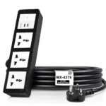 MX Power Strip With Universal 3 Pin Socket & Flush Switch 35W USB C+C Fast Charging ISI Marked Cord MX-4278 Series