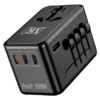 MX GaN 100W Universal Travel Adapter With 3 USB-C Ports & 1 USB-A Port 5-in-1 International Power Adapter for Worldwide Travel With Auto-Resetting Fuse Type D/A/C/G/I Output 200+Countries MX-4292