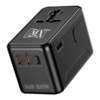 MX GaN 200W Universal Travel Adapter With 3 USB-C & 1 USB-A Port AC Outlet 5-in-1 International Power Adapter for Worldwide Travel Type A/C/G/I Plugs 200+ Countries Fast Charging Adapter MX-4293