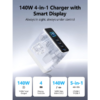 MX 140W USB C Charger 4 Port Multi-Device PD Fast Charging Travel Adapter With Smart Display & Touch Control GaN Power Plug Adapter MX-4294 - Image 3