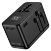 MX GaN 140W Universal Travel Adapter With 2 AC Outlets 3 USB C & 1 USB A Ports 6-in-1 International Power Adapter for Worldwide Travel Type A/C/G/I Plugs 200+ Countries Fast Charging Adapter MX-4297
