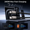 MX 240W Magnetic Type C to Type C Fast Charging Cable 1.2 M Nylon Braided USB C to USB C Cable 480Mbps High Speed Data Sync C to C Cable Space Grey MX-4320 - Image 4