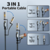 MX 240W USB C Cable 3-in-1 Multi-Function Charging Cable 1.2M With LED Flashlight & Electric Plasma Lighter PD Fast Charging Cable With E-Marker Chip Nylon Braided Type C Cable for USB C Devices MX-4323 - Image 2