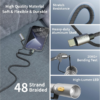 MX 240W USB C Cable 3-in-1 Multi-Function Charging Cable 1.2M With LED Flashlight & Electric Plasma Lighter PD Fast Charging Cable With E-Marker Chip Nylon Braided Type C Cable for USB C Devices MX-4323 - Image 4
