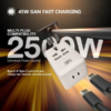 MX 45W GaN Multi Plug Indian Pin Adapter With Universal Socket & Dual USB C PD Fast Charging MX-4331 45W