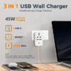 MX 45W GaN Multi Plug Indian Pin Adapter With Universal Socket & Dual USB C PD Fast Charging MX-4331 45W - Image 4