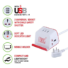 MX Extension Board Universal Socket With 3 USB Charging Ports Spike Protector Safety Shutter 2 Sockets + 3 USB Multi Plug Socket MX TY-801 (2.1A) - Image 2